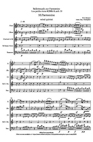Mozart: Balletmusik zur Pantomime – 12.Pantomine – wind quintet