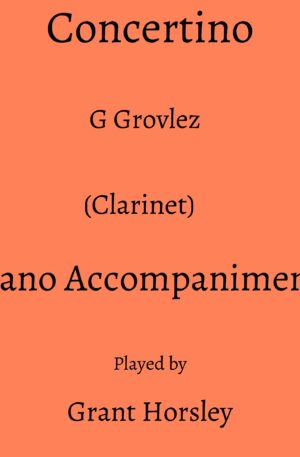 Grovlez: Concertino- (Clarinet) Piano accompaniment track (MP3)