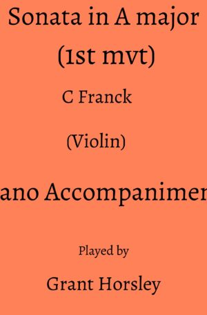C Franck :Sonata in A major (1st mvt) Violin -Piano accompaniment track (MP3)