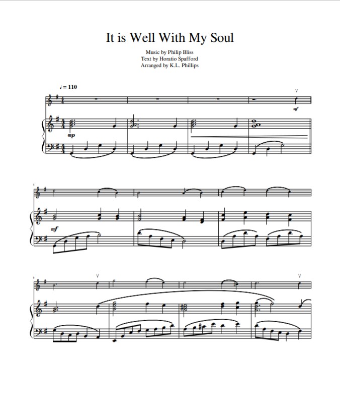 It Is Well With My Soul Violin Solo With Piano Accompaniment Sheet Music Marketplace