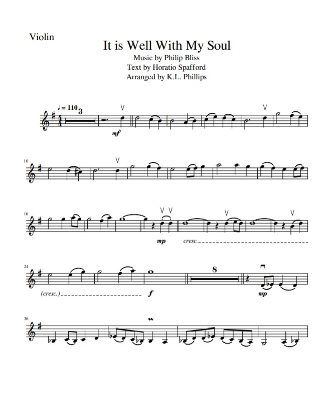 It Is Well With My Soul Violin Solo With Piano Accompaniment Sheet Music Marketplace