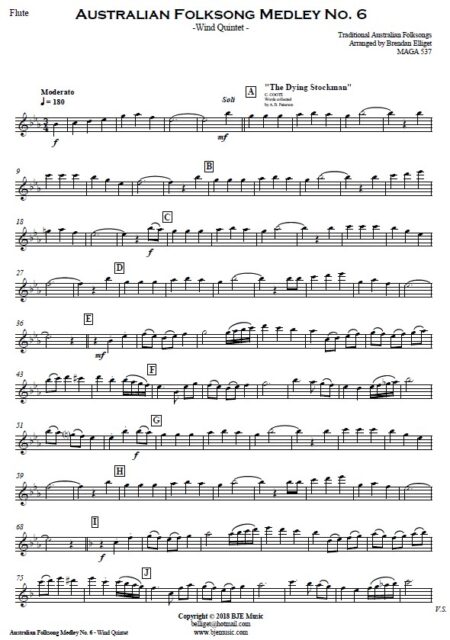 384 Australian Folksong Medley No 6 Wind Quintet SAMPLE page 06