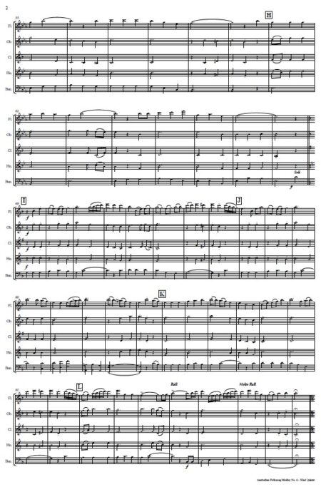 384 Australian Folksong Medley No 6 Wind Quintet SAMPLE page 02