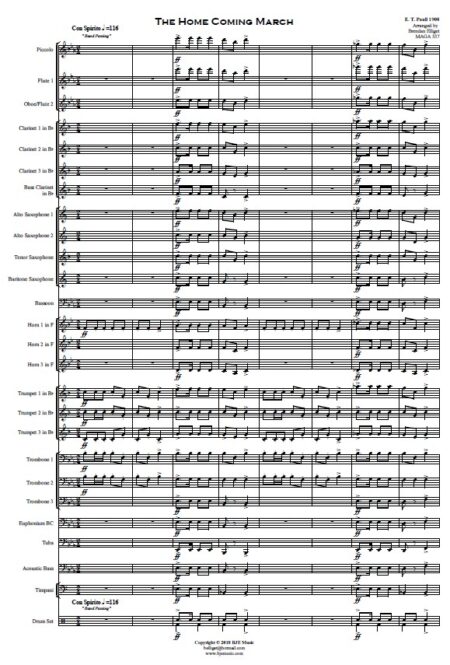 275 The Home Coming March Concert Band SAMPLE page 01