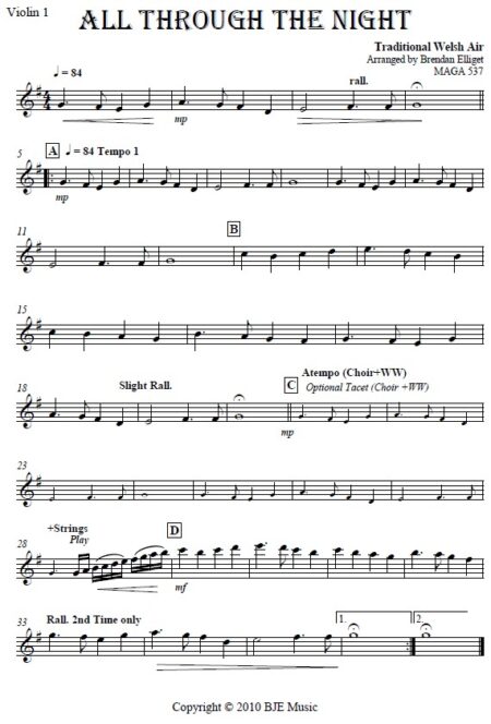 021 All Through the Night Orchestra SATB Choir SAMPLE page 08