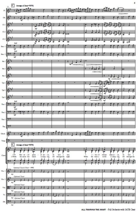 021 All Through the Night Orchestra SATB Choir SAMPLE page 05