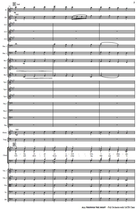 021 All Through the Night Orchestra SATB Choir SAMPLE page 03