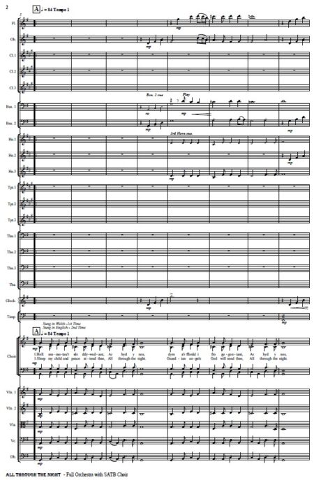 021 All Through the Night Orchestra SATB Choir SAMPLE page 02