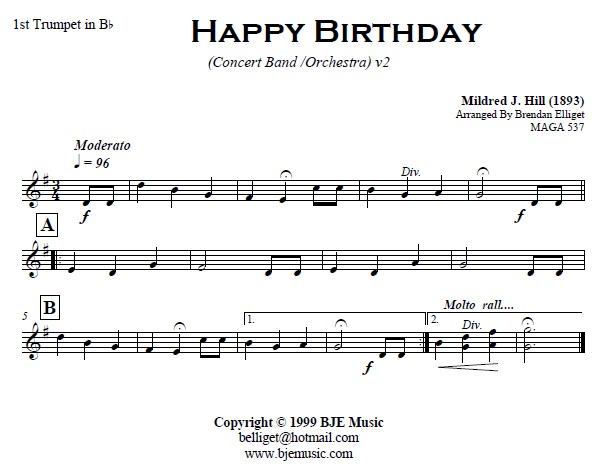 Happy Birthday - Concert Band/Orchestra - Sheet Music Marketplace