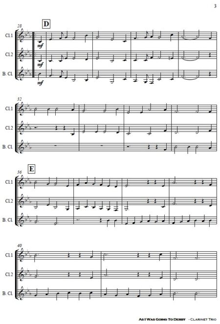171 As I Was Going To Derby Clarinet Trio SAMPLE page 03