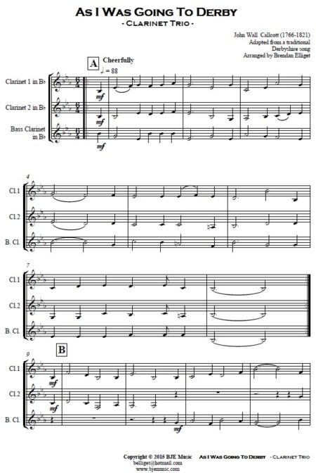 171 As I Was Going To Derby Clarinet Trio SAMPLE page 01