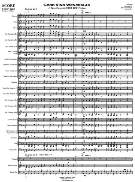 074 Good King Wenceslas Concert Band SAMPLE page 01