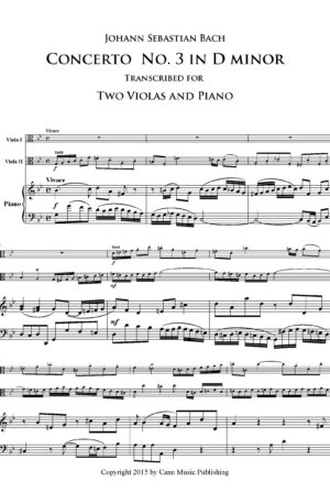 J.S. Bach: Double Concerto in D Minor for Two Violins – Transcribed for two Violas