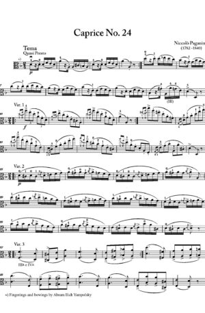 Niccolo Paganini – “Collection for Viola”