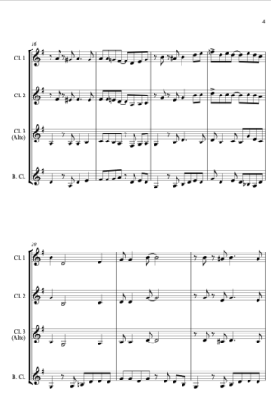 Down By The Riverside – Jazz Arrangement for Clarinet Quartet