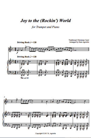 Joy to the (Rockin’) World – Trumpet or Trombone Solo with Piano Accompaniment