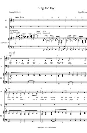 Sing for Joy! for Praise Band, Choir, or Soloist