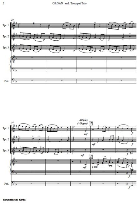 084 Sovereign King Trumpet Trio and Organ SAMPLE page 02