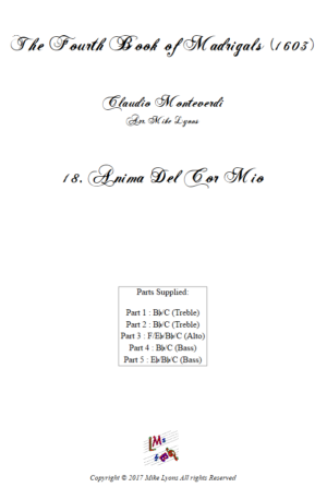 Flexi Quintet – Monteverdi, 4th Book of Madrigals – 18. Anima del cor mio