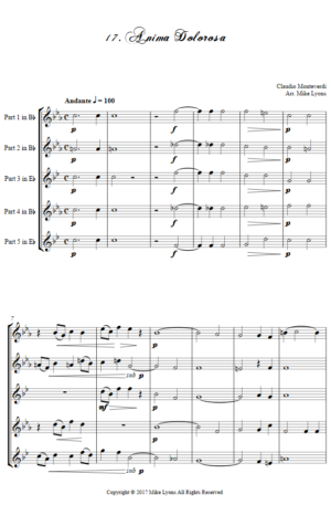 Flexi Quintet – Monteverdi, 4th Book of Madrigals – 17. Anima dolorosa