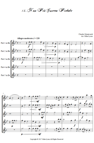 Flexi Quintet – Monteverdi, 4th Book of Madrigals – 15. Non più guerra pietate