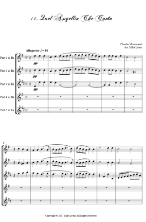 Flexi Quintet – Monteverdi, 4th Book of Madrigals – 14. Quel augellin che canta