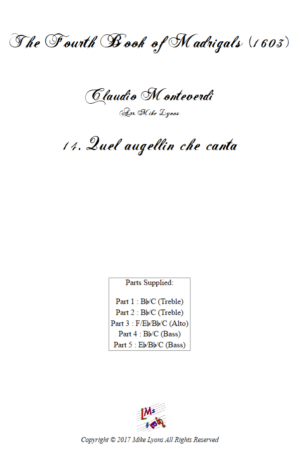 Flexi Quintet – Monteverdi, 4th Book of Madrigals – 14. Quel augellin che canta