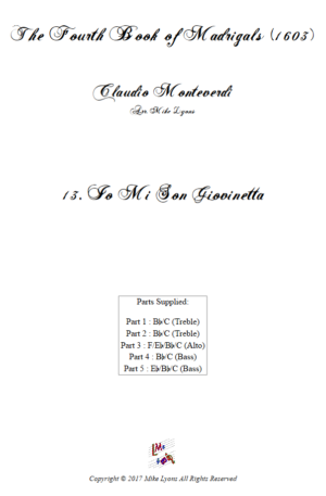Flexi Quintet – Monteverdi, 4th Book of Madrigals – 13. Io mi son giovanetta