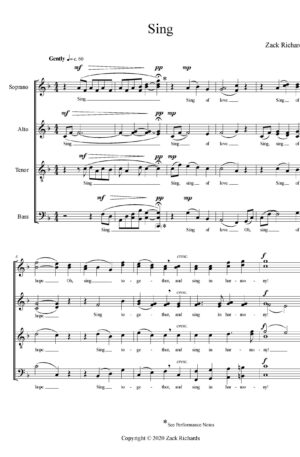 Sing for a cappella SATB Choir with divisi