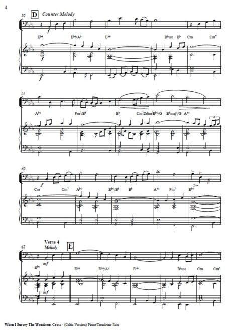 i29 When I Survey The Wondrous Cross Celtic Version Solo Trombone and Piano SAMPLE page 03