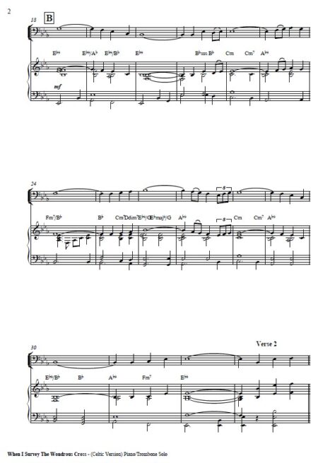 i29 When I Survey The Wondrous Cross Celtic Version Solo Trombone and Piano SAMPLE page 02