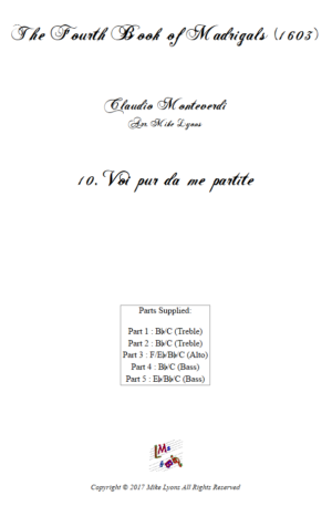 Flexi Quintet – Monteverdi, 4th Book of Madrigals – 10. Voi pur da me partite