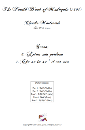 Flexi Quintet – Monteverdi, 4th Book of Madrigals – Scena (Nos 06 and 07)