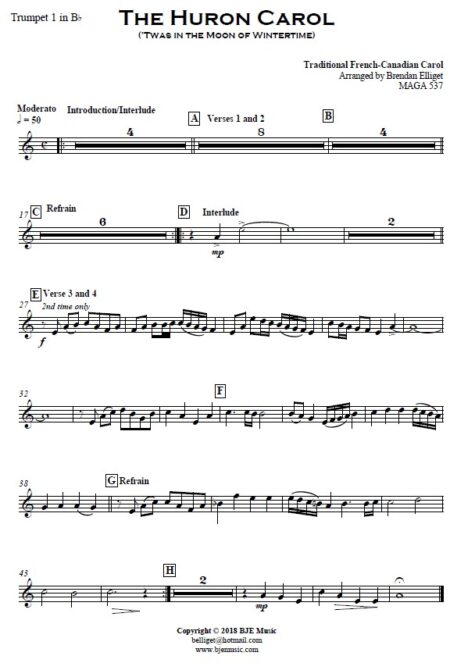 301 The Huron Carol Twas in the Moon of Wintertime Concert Band SAMPLE page 07
