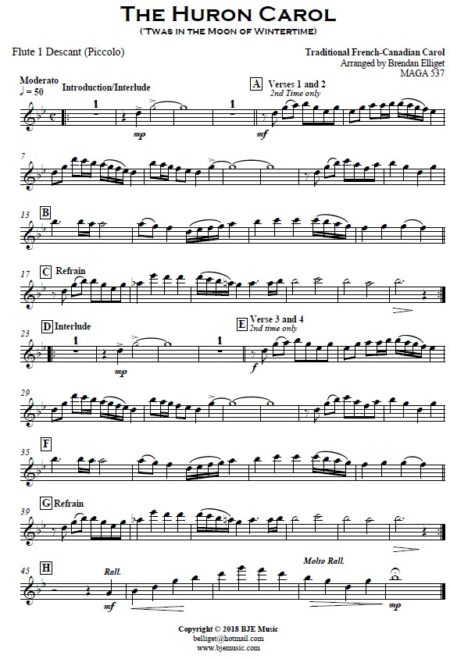 301 The Huron Carol Twas in the Moon of Wintertime Concert Band SAMPLE page 06