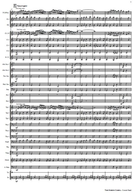 301 The Huron Carol Twas in the Moon of Wintertime Concert Band SAMPLE page 05