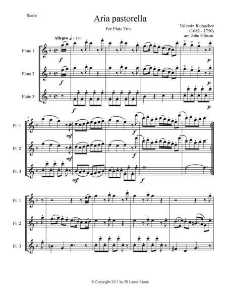 Aria Pastorella flute trio score pg