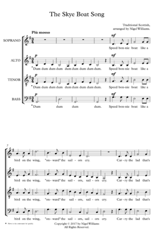The Skye Boat Song, for SATB Choir