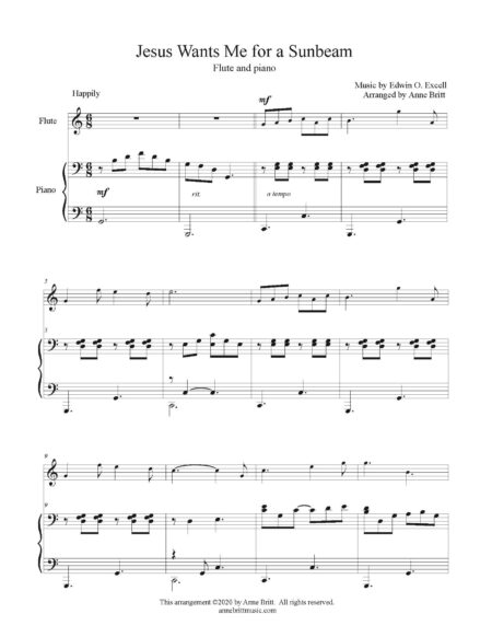 jesuswantsme flutepiano score