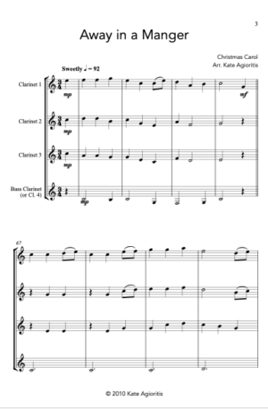 Away in a Manger – Clarinet Quartet