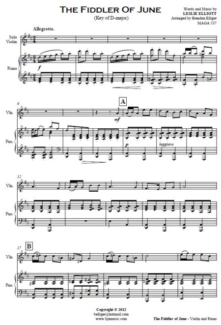 106The Fiddler of June Violin Solo and Paino SAMPLE page 03