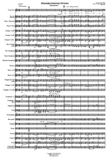 242 Homecoming Hymn Orchestra with Vocal SAMPLE page 01
