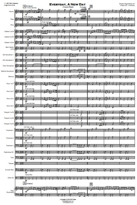 452 Everyday A New Day Concert Band SAMPLE page 01