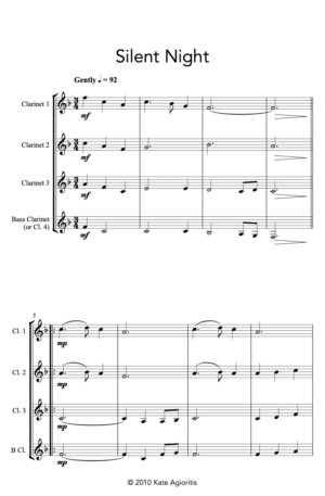 Silent Night – Clarinet Quartet