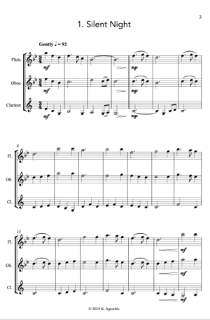 Carols for Three – 15 Carols for Woodwind Trio