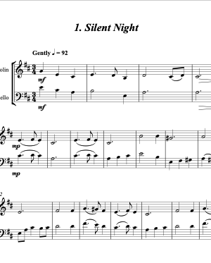 Carols for Two – 15 Carols for String Duet (Vlns, Vln/Vla, Vln/Clo or Cellos)