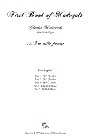 Flexi Quintet Monteverdi, 1st Book of Madrigals 1. – 13. Tra Mille Fiamme