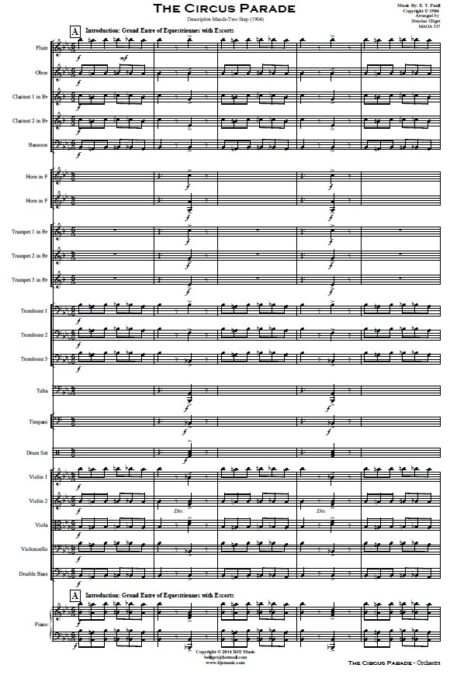 109 The Circus Parade Orchestra SAMPLE page 01