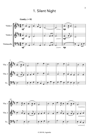 Carols for Three – 15 Carols for String Trio