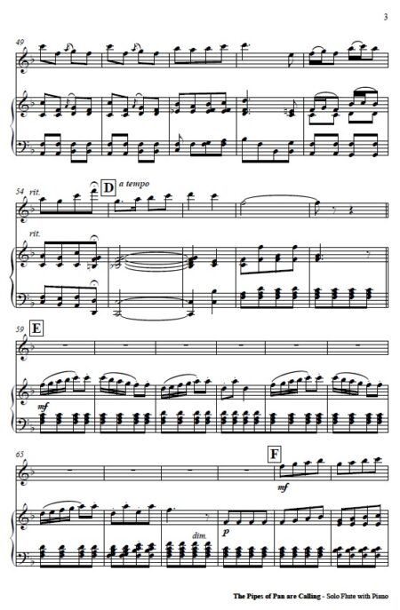 276 The Pipes of Pan Are Calling Flute Solo with Piano SAMPLE page 03